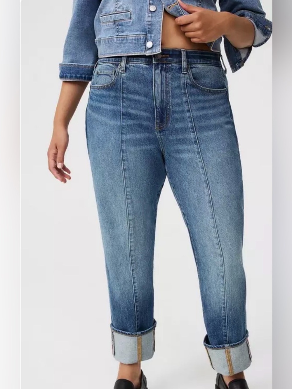 Torrid Blue High-Rise Straight Cuffed Jean Working Pockets size 22 Short NWT - Picture 2 of 15
